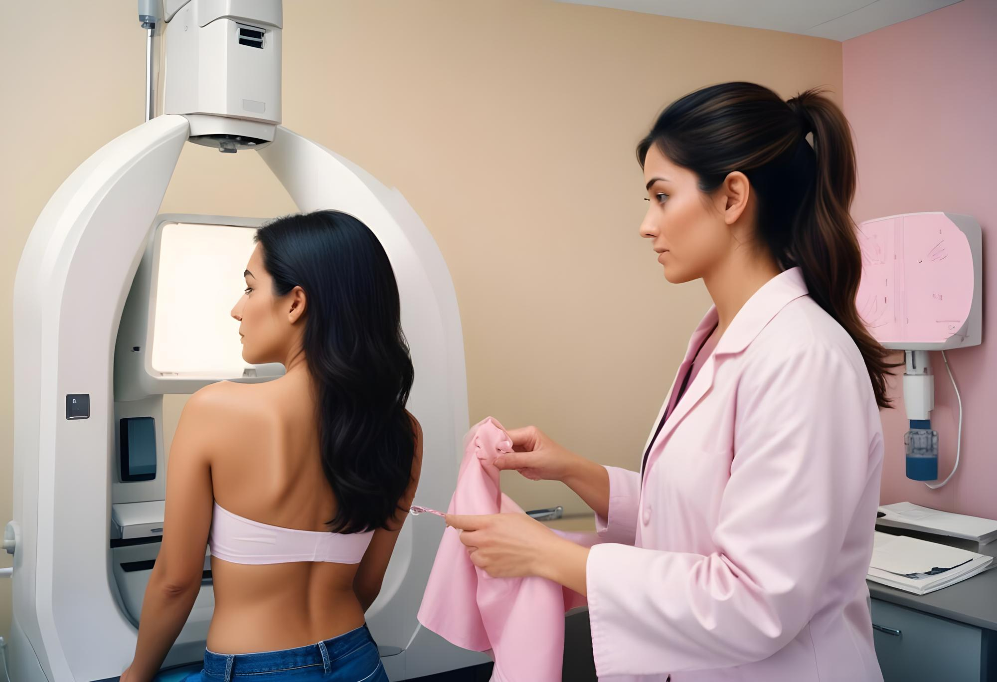 Mammography breast screening procedure performed at a women’s health imaging center for early cancer detection.
